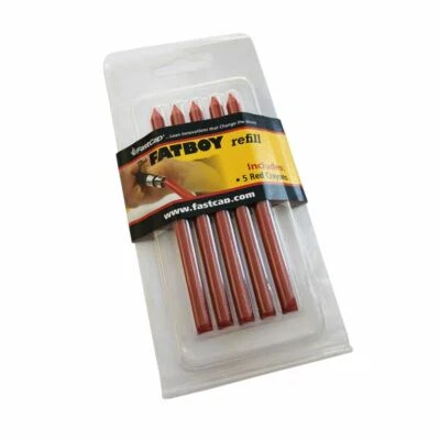 FastCap Fatboy Pencil Red Crayon Refill x 5 - Image 1 of 3