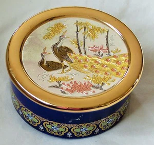 Vintage, Sammlerstück Art of Chokin Kobaltblau Schmuckschatulle - Bild 1 von 6