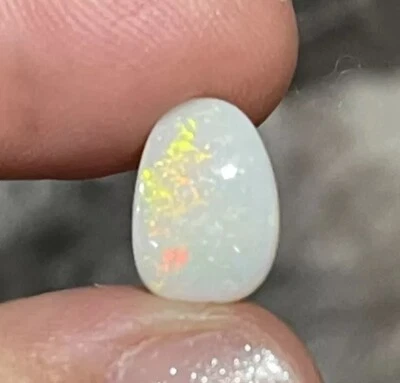 Cabochão opala australiana 2,7 ct 12,35x8,7x3,8 mm branco sólido Coober Pedy gema solta - Imagem 1 de 4
