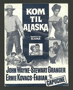 Programa de películas suecas vintage de John Wayne de North to Alaska - Imagen 1 de 5