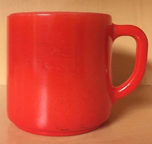 Federal Glass Heat Proof F Orange Glass Coffee Mug Tea Cup - Picture 1 of 5