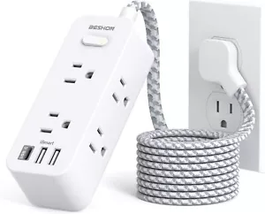 Power Strip Surge Protector 5'-25' Extension Cord 6 Outlets 3 USB Ports 1 USB C - Picture 1 of 14
