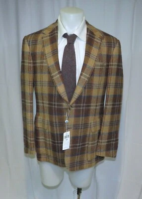 Xadrez marrom 44R etiqueta roxa feito à mão Kent Bellows Ralph Lauren novo com etiquetas $4995 - Imagem 1 de 4