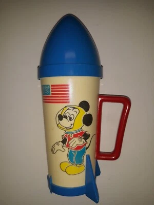 Taza taza Walt Disney Productions Mickey Mouse astronauta cohete nave espacial años 70 Foto 1 de 4