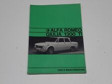 ALFA ROMEO GIULIA 1300 TI LIBRETTO USO E MANUTENZIONE 1971