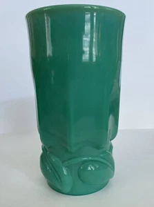 Art Deco Davidson Jade Green Glass Ivy Vase - Picture 1 of 9