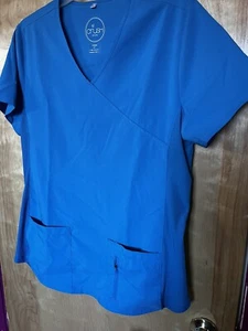 (2) Blusa Médica Grande Mujer Estampado Azul y Geométrico - Imagen 1 de 6