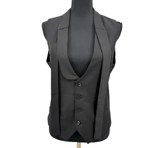 Alexander McQueen Black Menswear Inspired Vest 4 Button Front - Picture 1 of 6