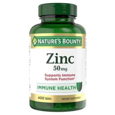 Nature's Bounty Zinc 50 mg 400 Tablet Support Immume System EXP 05/2027 - Image 1 of 3