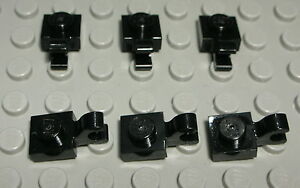 Lego Platte 1x1 mit Clip Schwarz 6 Stück                                  (4011)