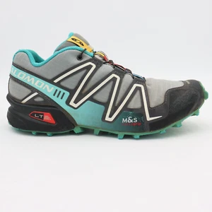 SALOMON Speedcross 3 Womens 7.5 Gray Green Ortholite Trail Running Shoes - Picture 1 of 14