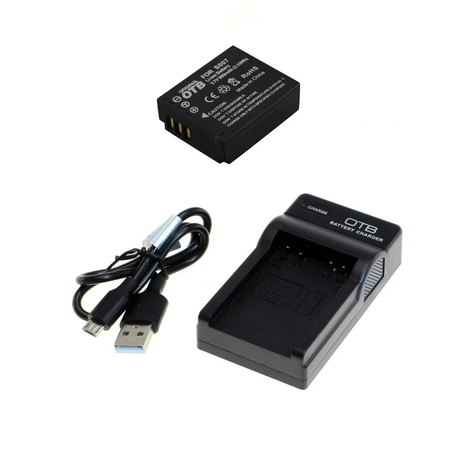 Akku und USB Ladegerät für Panasonic Lumix DMC-TZ1 DMC-TZ2 DMC-TZ3 DMC-TZ4 - Bild 1 von 1