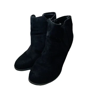 Mix No 6 Ciano Ankle Boot Women's Size 9.5 Black Vegan Chunky Heel Zip - Picture 1 of 11