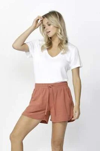Betty Basics Charlie Linen Short in Rose - Picture 1 of 7