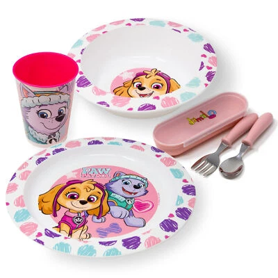 Kindergeschirr Set Paw Patrol Kinder Geschirr Mädchen Geschirrset Kinderbesteck - Bild 1 von 4
