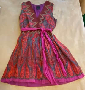 Anna Sui X Anthropologie Dress Womens 12 Flowy 100% Silk Romantic Chiffon Wrap - Picture 1 of 7