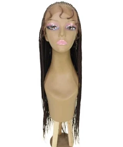 LUXLUXE Kim Straight 31.5 Inch Long 12X5 Hand-Tied Lace Braided Wig-BLT-0127-4 - Picture 1 of 18