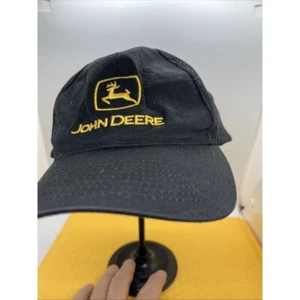 Cappello camionista John Deere maglia snapback ricamato nero giallo usato ottimo - Foto 1 di 16