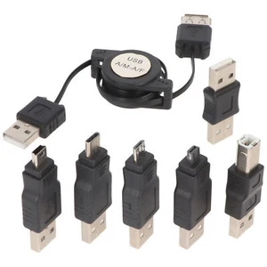 USB-Adapter-Set 7-teilig mit praktischer Aufrollbox, USB-Verlängerungskabel für - Bild 1 von 6