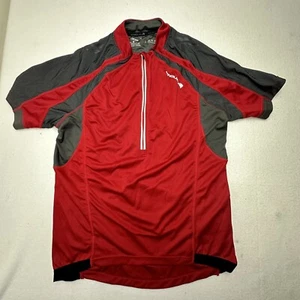 Endura Cycling Jersey Size Medium Red Black Pocket Half Zip Breathable Classic - Picture 1 of 6