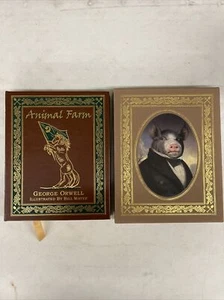 SIGNED Easton Press ANIMAL FARM Collectors DELUXE Edition LEATHER ILLUSTRATED! - Picture 1 of 18