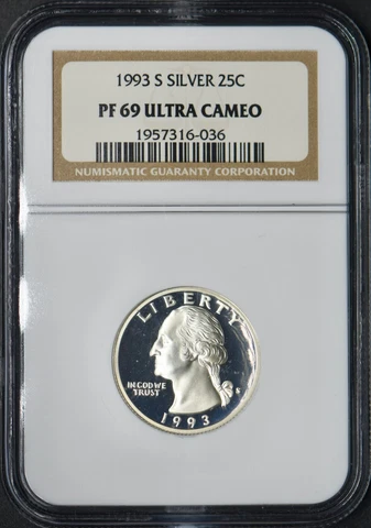 1993-S Silver Washington Quarter - NGC PF69 Ultra Cameo - ✪COINGIANTS✪ Cover