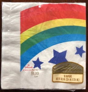 Vintage Hallmark Luncheon Paper Napkins Rainbow Stars 16 Count New Sealed - Picture 1 of 4