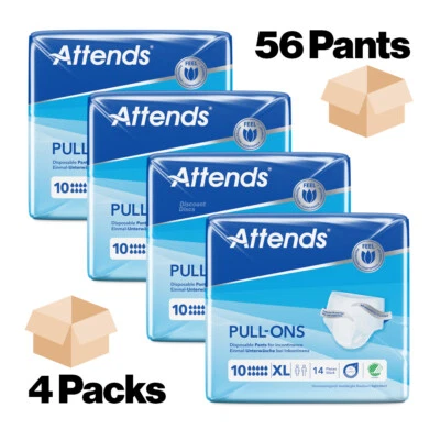 Attends 10XL Pull up Pants EXTRA LARGE Adult Nappies Incontinence 4 PACKS OF 14 - Image 1 of 4