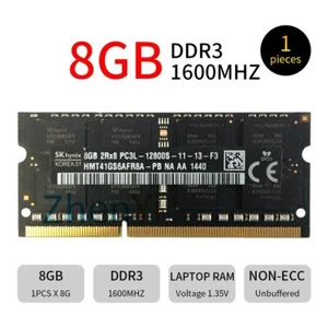 SKHynix 8GB DDR3L 1600MHz PC3L-12800S 2Rx8 1.35V SODIMM SDRAM Laptop Memory BT - Picture 1 of 6