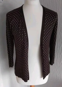 Ladies Brown Spotted Cardigan Size 12. By TU. - Picture 1 of 4