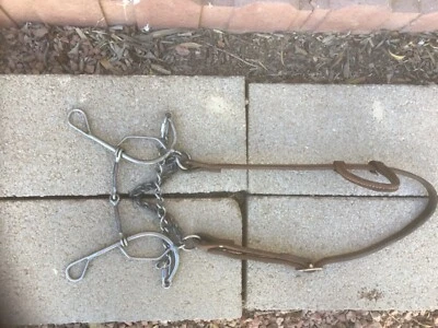 Trammel roto caña corta snaffle combinación nariz cadena banda con cabecera Foto 1 de 2