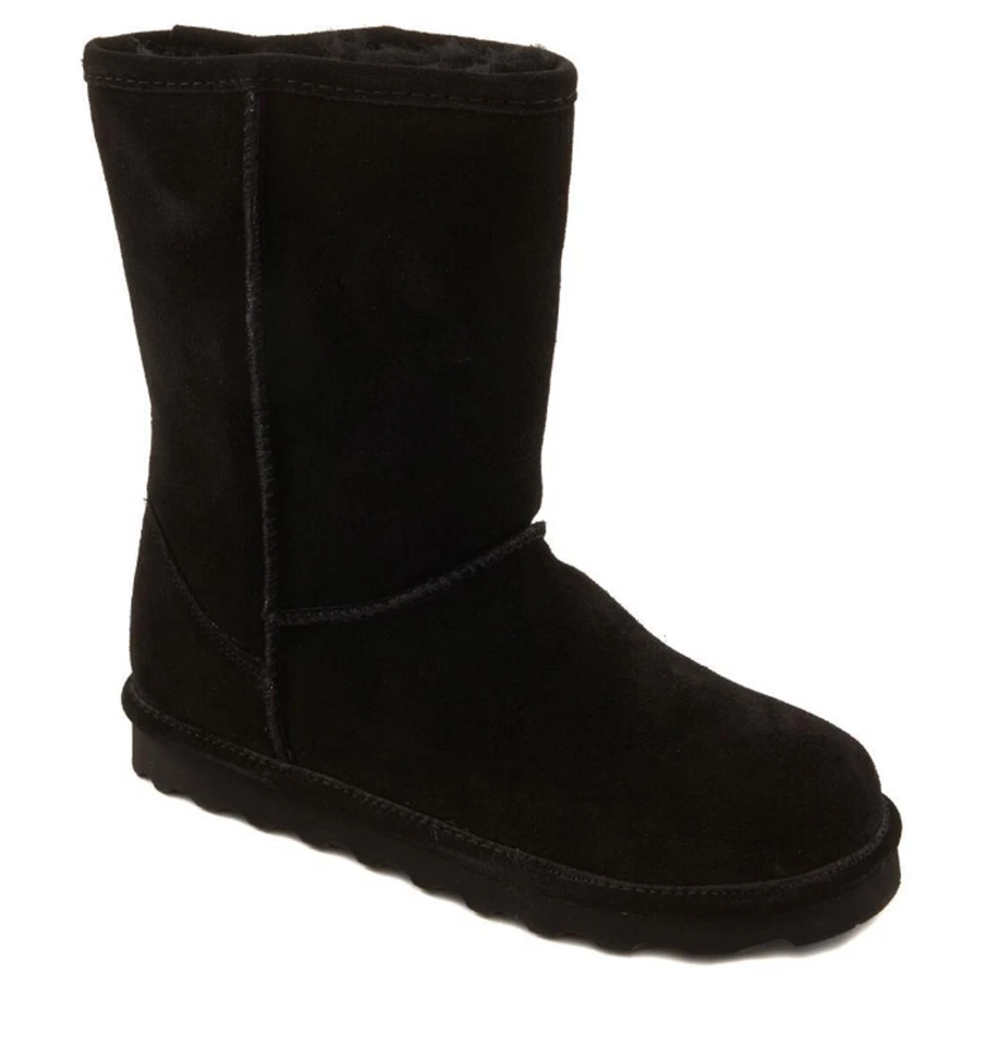 Bearpaw Women's Elle Short Wide Boot Black II Size 10W
