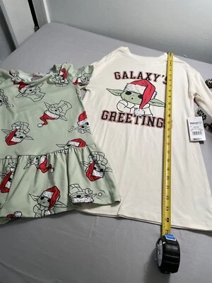 Vestido Disney Navidad Niñas Talla XS 4-5 Paquete de 2 Grogu Mandalorian Nuevo con Etiquetas Foto 1 de 4