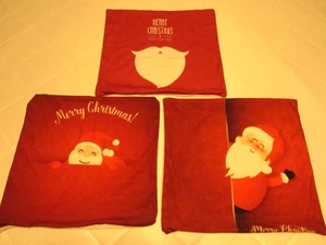 Christmas Santa Throw Pillow Set Of 3 Removable Covers Very Soft brushed - Picture 1 of 9