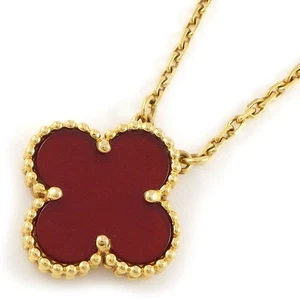 Van Cleef & Arpels Halskette Vintage Alhambra VCARD38500 Blume Karneol 750YG - Bild 1 von 7