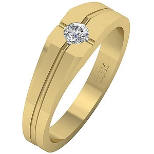VS F 0.20 Ct Lab Grown Genuine Diamond Men's Engagement Wedding Ring 14K Gold - Picture 1 of 8