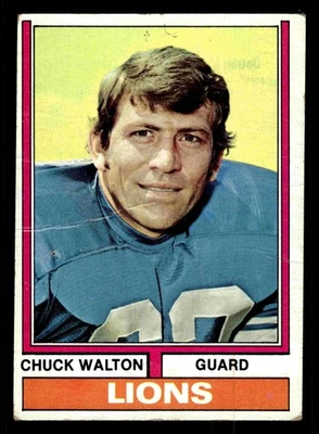 1974 Topps #249 Chuck Walton - Detroit Lions (Low Grade) - Image 1 of 2