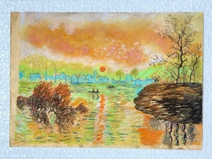 Claude Monet (Handmade) Drawing on antique paper Signed and Sealed. - Picture 1 of 2