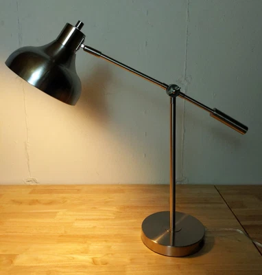 Adjustable Desk Lamp Swing Arm Stainless Steel Articulating Drafting Light USB - Image 1 of 4