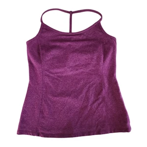 Athleta Tank Top M Damen Sport BH Zip Line Weinrot T Back 221902 - Bild 1 von 11
