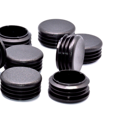 Round Tubing Plugs Black LDPE Snap-In End Caps Steel Tube Inserts ...