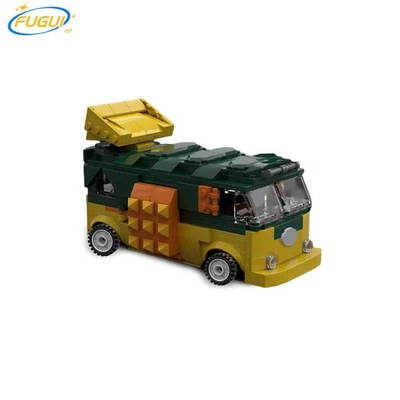 MOC Creative Turtle Van Party Cars Building Blocks Set Movie Vehicles Model Toys - Image 1 of 4