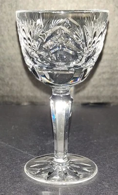 1 Gorham Crystal Rosewood (Older) Cordial Glass 3 3/4" w Thumb Print & Fan Cut - Image 1 of 4