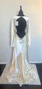 Reformation Adwen Silk Dress in Ivory SZ US 12 Bridal Gown Wedding Dress - Picture 1 of 5
