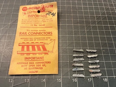 American Flyer Train NOS - 26340 S колея Pikemaster рельсовый соединитель (упаковка из 12) - Изображение 1 из 4
