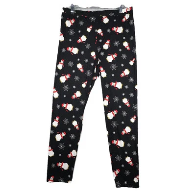 Pantalones de pijama Chances para mujer 2X negro rojo muñeco de nieve ropa de dormir informal ropa de salón Foto 1 de 4
