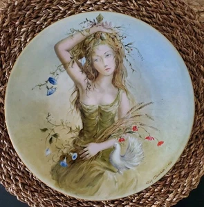 D'ARCEAU LIMOGES Art Plate Guy Cambier 1978 La Jeune Fille D'Ete Summer Girl - Bild 1 von 3