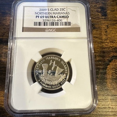 2009-S Clad Northern Marianas Quarter 25c NGC PF69 Ultra Cameo - Image 1 of 2