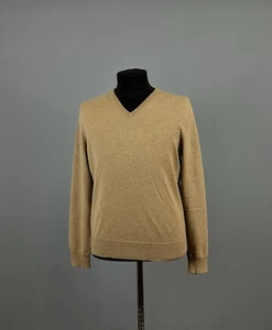 POLO RALPH LAUREN Beige 100% Cashmere V-Neck Knit Sweater Size L - Picture 1 of 10