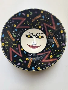 Patrick Dougherty RARE ART FACE Hand Painted Ceramic Footed Vintage Bowl - Picture 1 of 11